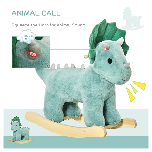 Triceratops Rocking Horse for Kids: Fun, Safe & Interactive Plush Toy!