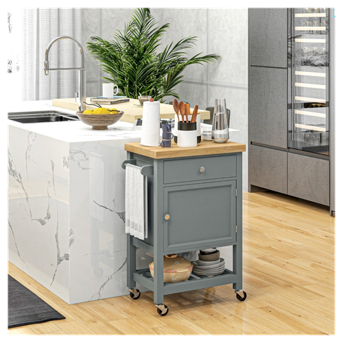 Flexible Kitchen Cart with Storage - Stylish Island & Rolling Convenience!