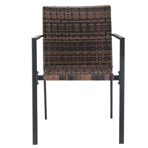 Stylish Set of 2 Stackable Weather-Resistant Wicker Patio Dining Chairs