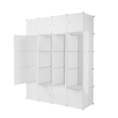 Versatile 20 Cube Organizer: Stackable Storage & Modular Closet Cabinet