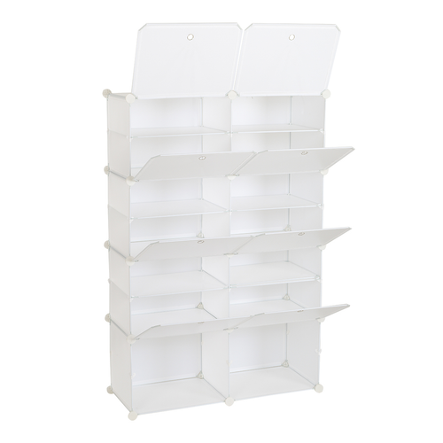 Versatile 7-Tier 28 Pair Shoe Rack & Storage Cube Organizer for Home & Office