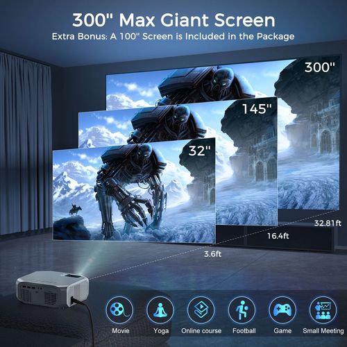 Ultimate 1080P HD Outdoor Projector - 5G WiFi, Bluetooth & 300