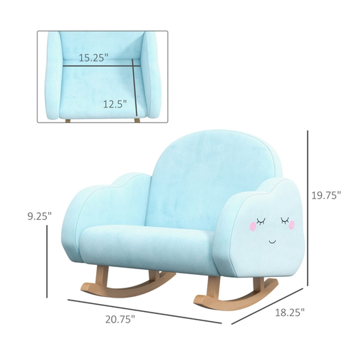 Whimsical Kids Rocker Armchair - Cozy Velvet Seating for Playful Moments