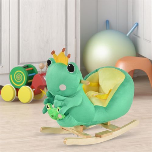 Frog-Themed Baby Rocking Horse with Music & Hand Puppets - Fun & Safe!