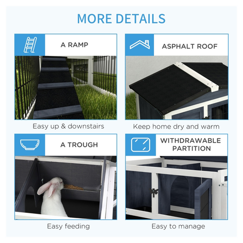 Deluxe Outdoor Rabbit Hutch: Spacious, Secure & Easy-Clean Design