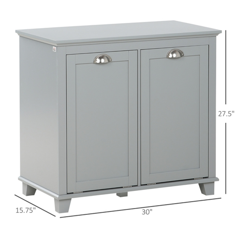 Stylish Tilt-Out Laundry Sorter Cabinet - Smart Bathroom Storage Solution!