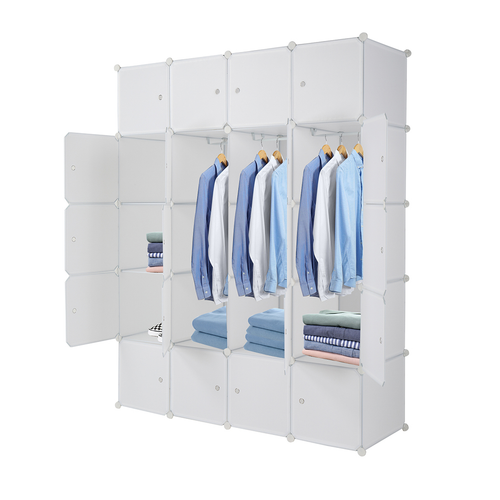 Versatile 20 Cube Organizer: Stackable Storage & Modular Closet Cabinet