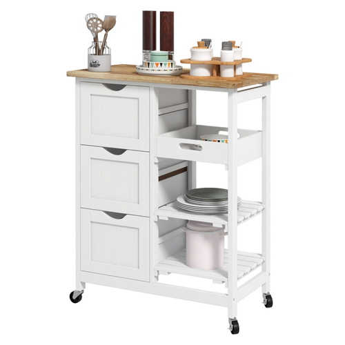 Versatile Kitchen Sideboard: Storage Cabinet & Coffee Bar with Wheels