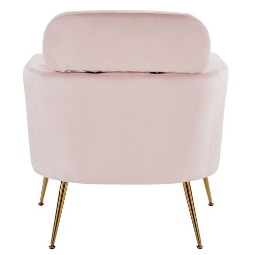 Chic Pink Flannelette Chair with Golden Feet - Perfect for Stylish Spaces!