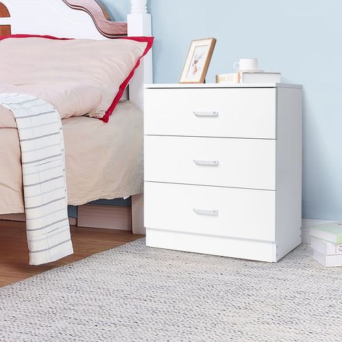 Elegant White 3-Drawer Dresser – Perfect for Bedroom & Living Room Storage