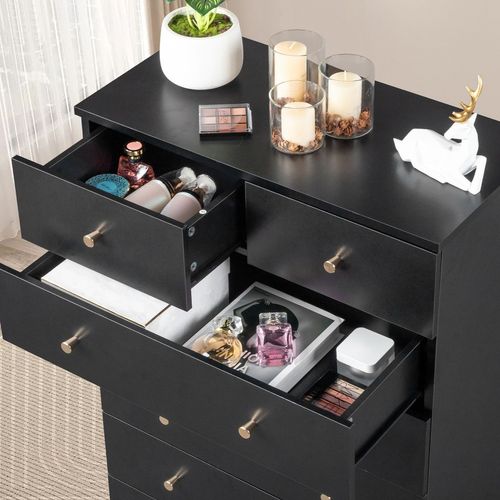 Chic Black 4-Drawer Dresser - Elegant Storage Solution for Any Room