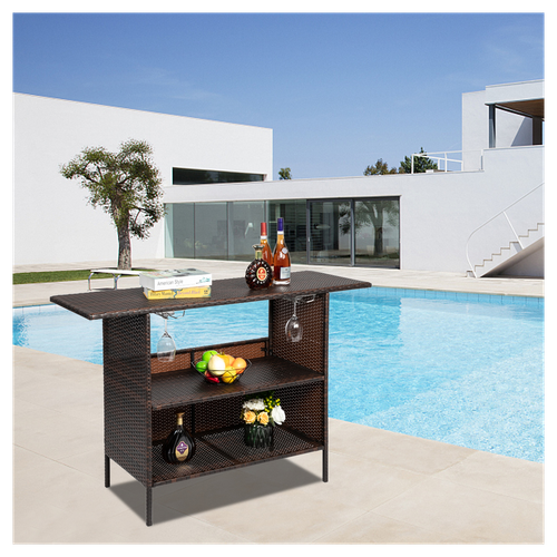 Elegant Brown Gradient Modern Bar Table - Perfect for Home & Business Spaces!