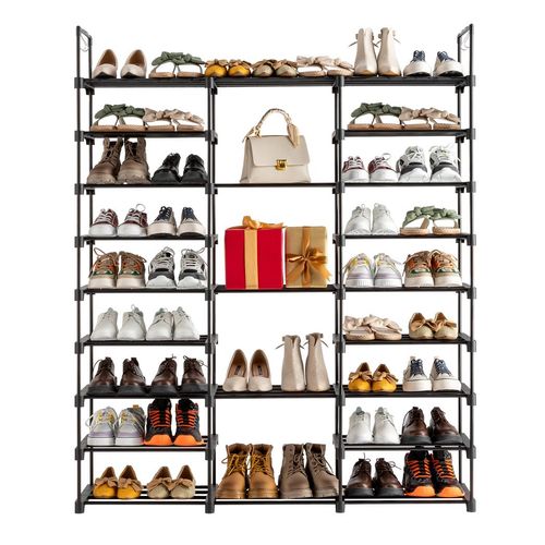 9-Tier Shoe Rack: Spacious Organizer Holds 50-55 Pairs, Versatile & Durable!