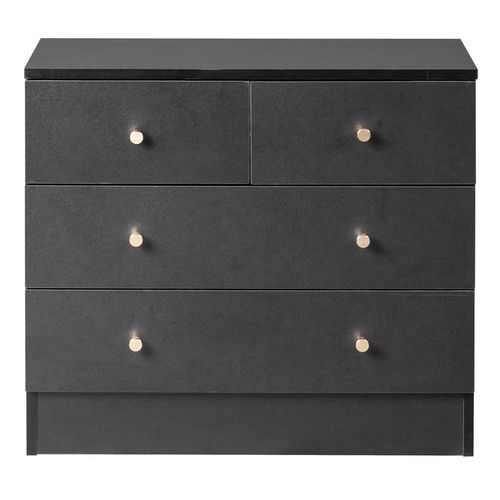 Chic Black 4-Drawer Dresser - Elegant Storage Solution for Any Room