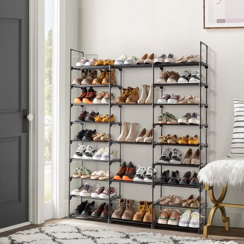 9-Tier Shoe Rack: Spacious Organizer Holds 50-55 Pairs, Versatile & Durable!