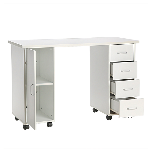 Elegant Double Edged Nail Table with Drawer - Perfect for Beauty Salons