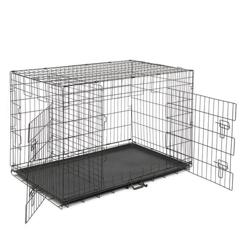 48-Inch Folding Steel Pet Kennel Crate for Dogs & Cats - Durable & Secure!