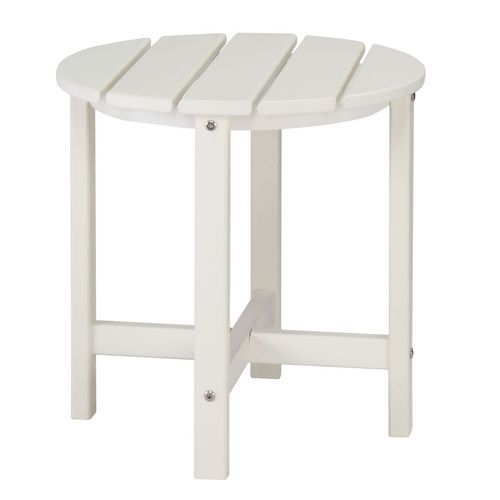 Elegant White HDPE Round Side Table - Versatile 46cm Decor Piece