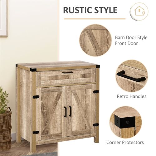 Rustic Oak Kitchen Sideboard & Coffee Bar Cabinet with Ample Storage