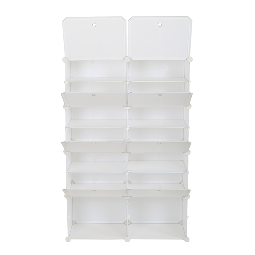 Versatile 7-Tier 28 Pair Shoe Rack & Storage Cube Organizer for Home & Office