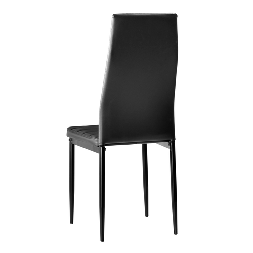 Sleek 6-Piece Black High Back Dining Chair Set - Elegant & Durable Comfort