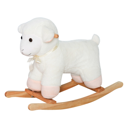 Delightful White Baby Rocking Horse – Plush Comfort Meets Classic Fun!