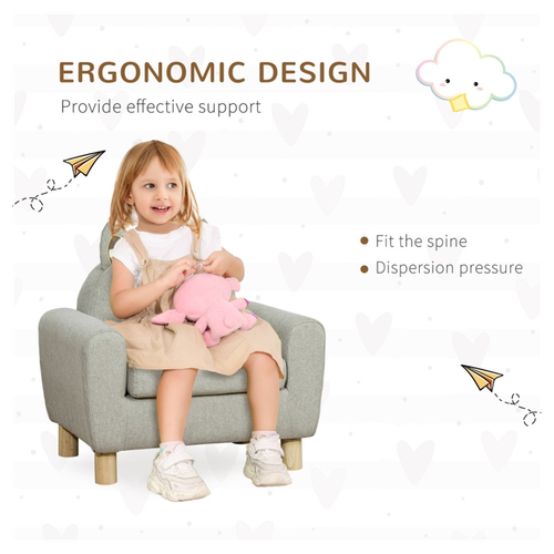 Cozy Kitty Kids Sofa Chair - Ergonomic & Washable for Ages 3-5