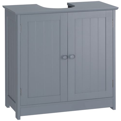 Modern Grey Bathroom Cabinet with Adjustable Shelf - Stylish Storage Solution