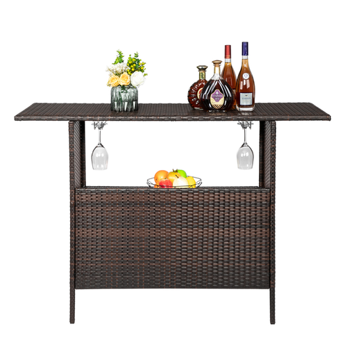 Elegant Brown Gradient Modern Bar Table - Perfect for Home & Business Spaces!