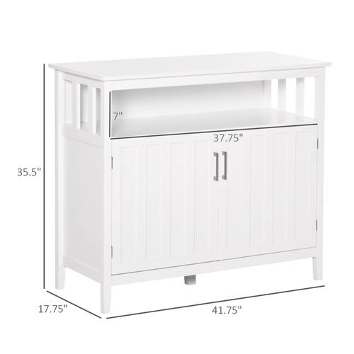 Versatile White Kitchen Cabinet with Open Shelf & Adjustable Storage Solutions