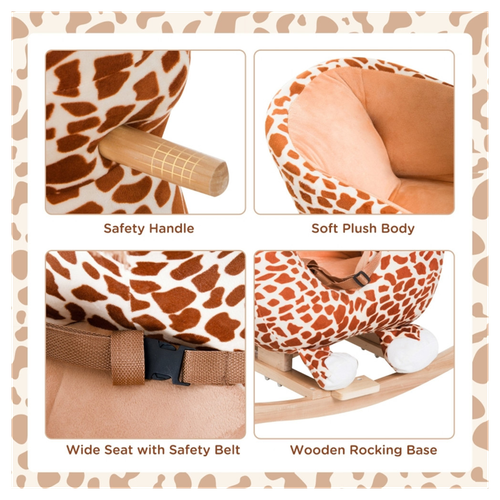 Rocking Giraffe Baby Seat - Plush Comfort & Safety for Endless Fun!