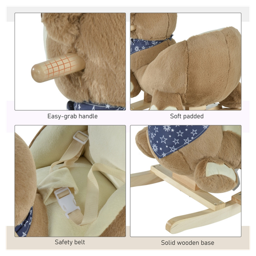 Enchanting Bear Rocking Horse with Lullaby - Safe & Sturdy Fun for Toddlers