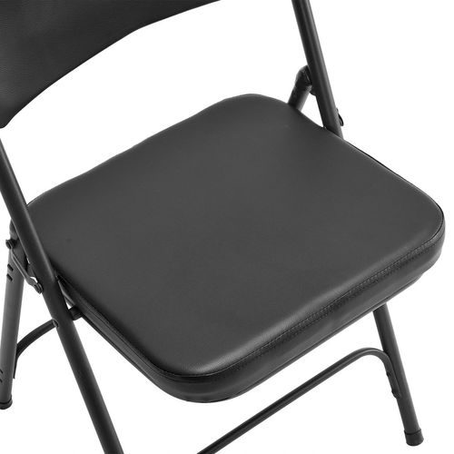 Comfort & Style: 2-Pack Metal Folding Chairs for All Occasions - Black