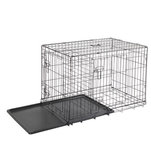 Deluxe 36-Inch Foldable Pet Kennel - Secure Steel Crate for Cats & Dogs