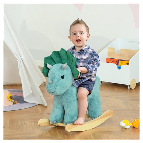 Triceratops Rocking Horse for Kids: Fun, Safe & Interactive Plush Toy!