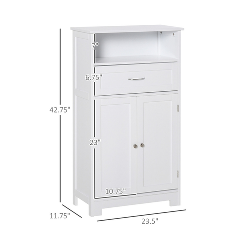 Sleek Black Bathroom Cabinet with Dual Doors & Adjustable Shelf