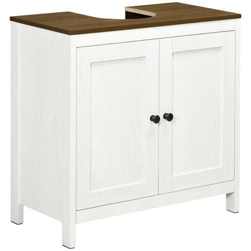 Elegant Antique White Under-Sink Storage Cabinet with Double Doors