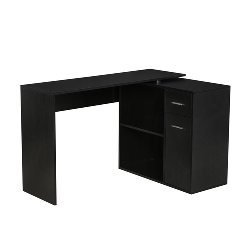 Versatile 46” Office Desk with L-Shaped Design & Storage Cabinet