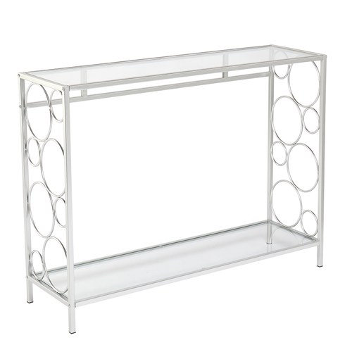 Elegant Circular Toughened Glass Console Table - Modern Minimalist Design