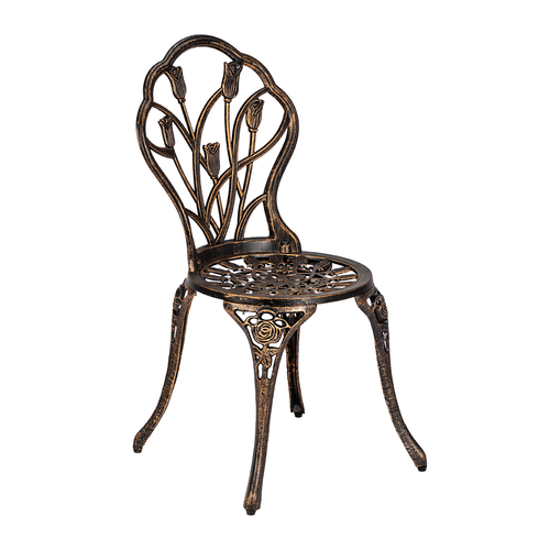 Elegance Unleashed: Antique Bronze Cast Aluminum 3-Piece Tulip Bistro Set