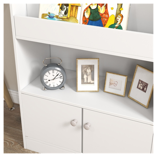 Charming White Kids Storage Cabinet - Perfect for Toys & Books!