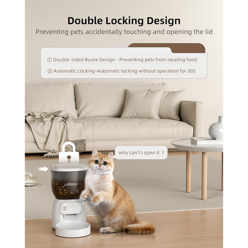 Smart WiFi Cat Feeder - 4L Automatic Dispenser with App Control & Dual Power