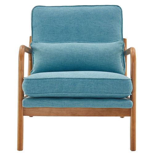 Teal Teak Armrest Lounge Chair - Mid-Century Modern Comfort for Any Space