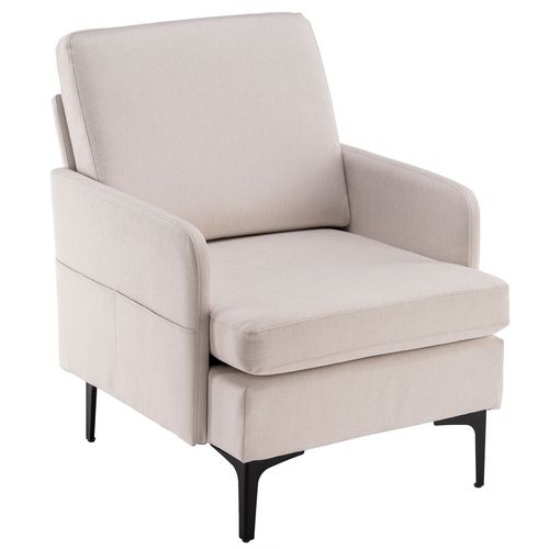 Lounge Chair, Comfy Single Sofa Accent Chair for Bedroom Living Room Guestroom, Beige