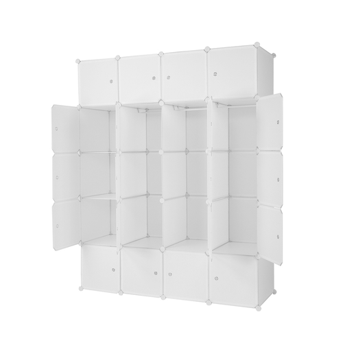 Versatile 20 Cube Organizer: Stackable Storage & Modular Closet Cabinet