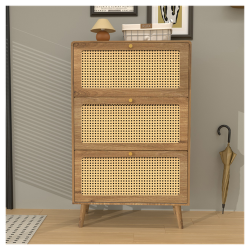 Stylish Rattan Shoe Storage Cabinet – Organize with Elegance & Functionality!