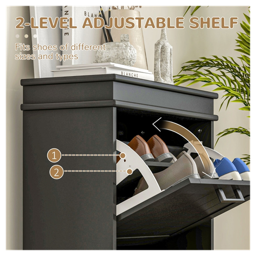 Stylish Black Shoe Storage Cabinet – Space-Saving with Modern Design