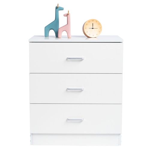 Elegant White 3-Drawer Dresser – Perfect for Bedroom & Living Room Storage