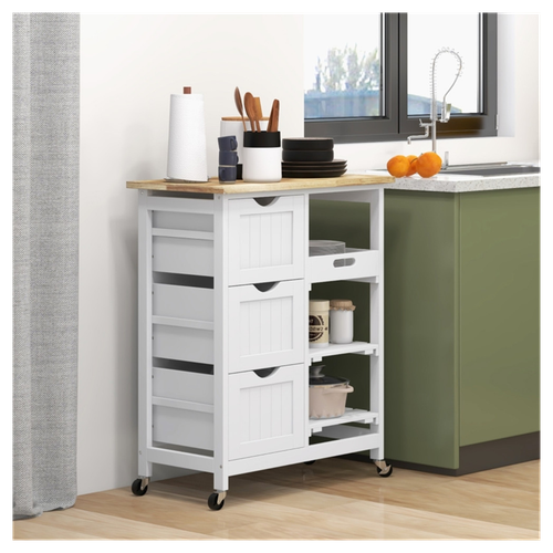 Versatile Kitchen Sideboard: Storage Cabinet & Coffee Bar with Wheels