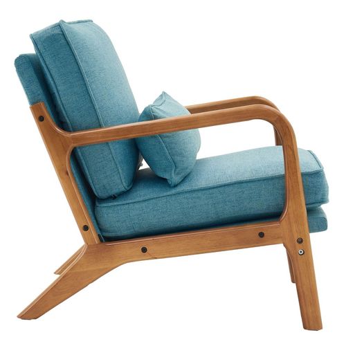 Teal Teak Armrest Lounge Chair - Mid-Century Modern Comfort for Any Space